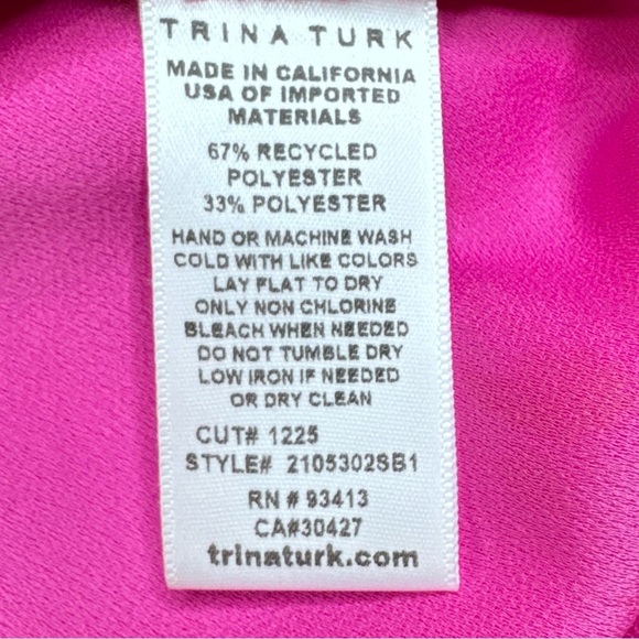Trina Turk Islet Dress Hot Pink High Low Hem Flowy Romantic Vacation Medium - Picture 8 of 12